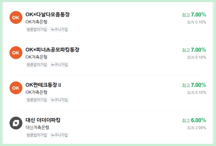 저축은행 파킹통장