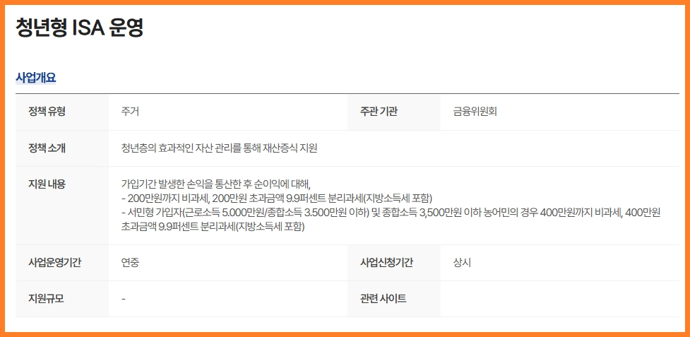 청년형 ISA 계좌